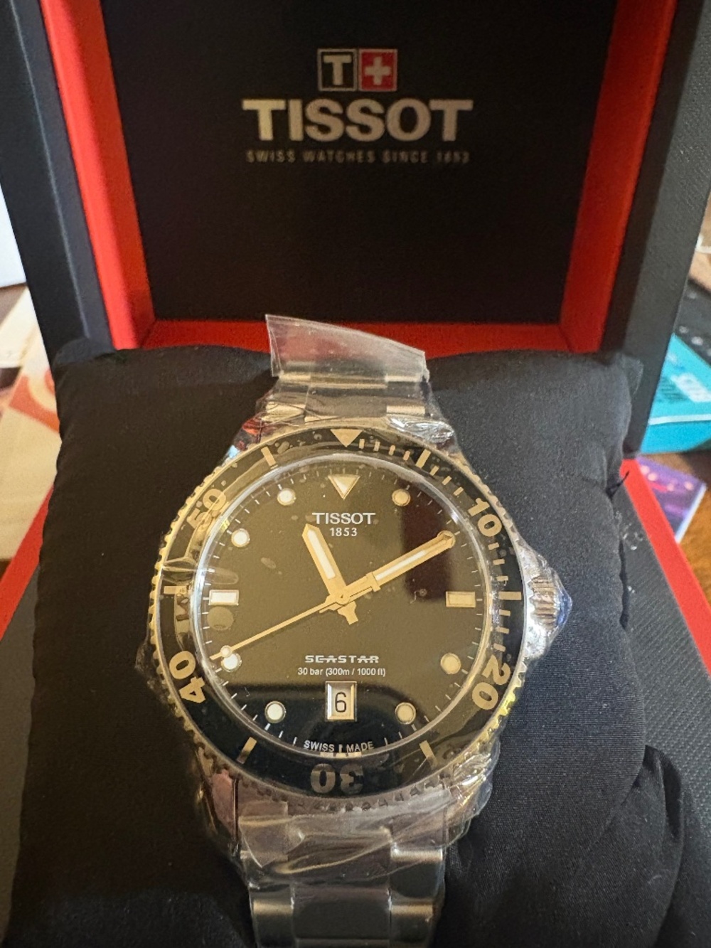Tissot Seastar 1000 40mm Quartz Black Dial T120.410.11.051.00 New w/ Tags & Box